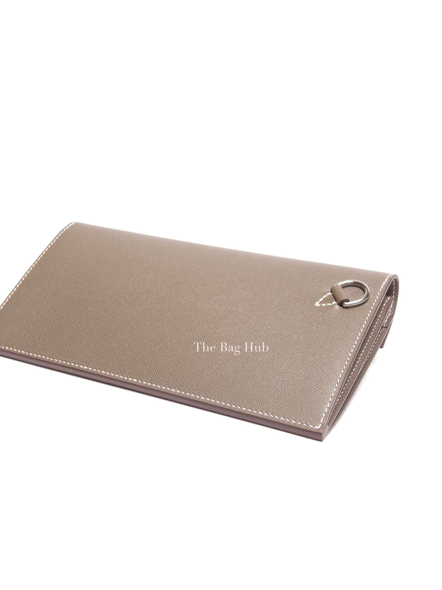 Hermes Etoupe Madame Calfskin Kelly Pocket Long Wallet PHW