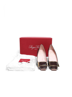 Roger Vivier Brown Patent Leather Trompette Pumps 70 Size 38