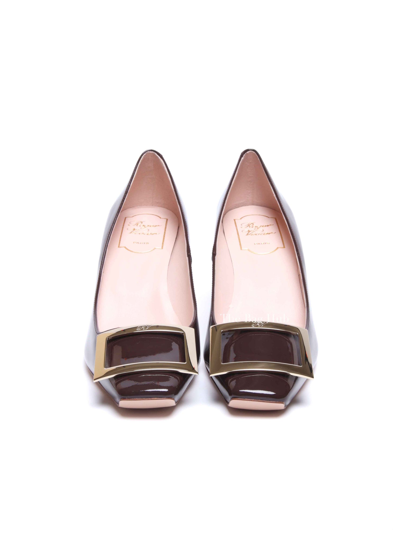 Roger Vivier Brown Patent Leather Trompette Pumps 70 Size 38