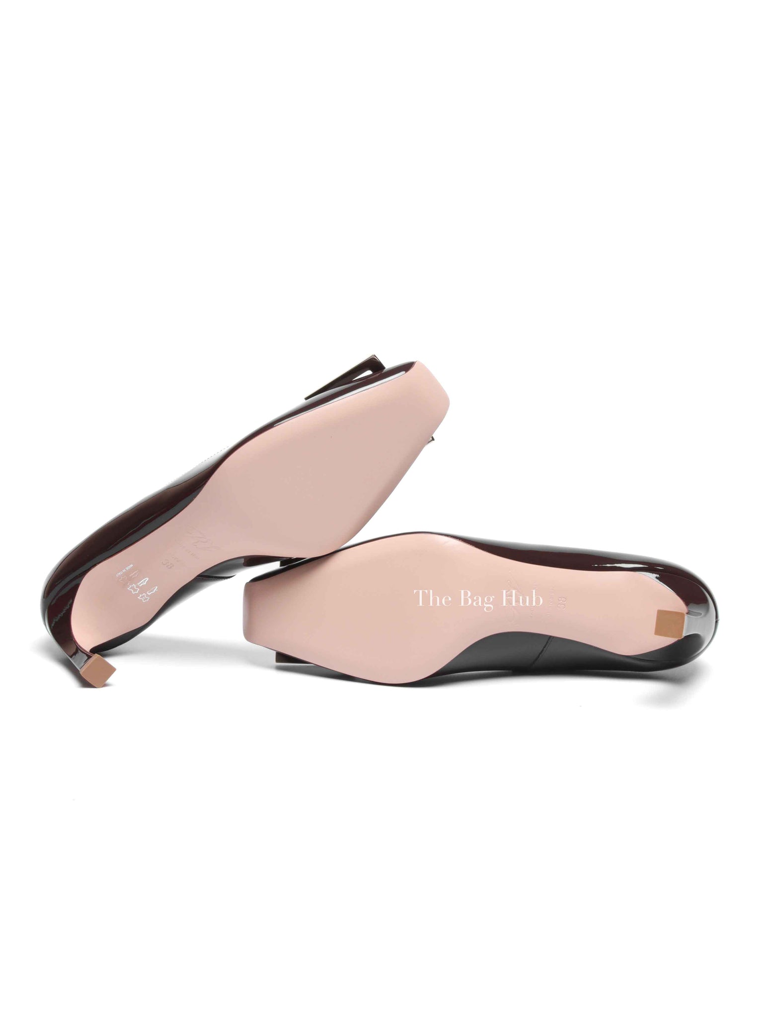 Roger Vivier Brown Patent Leather Trompette Pumps 70 Size 38
