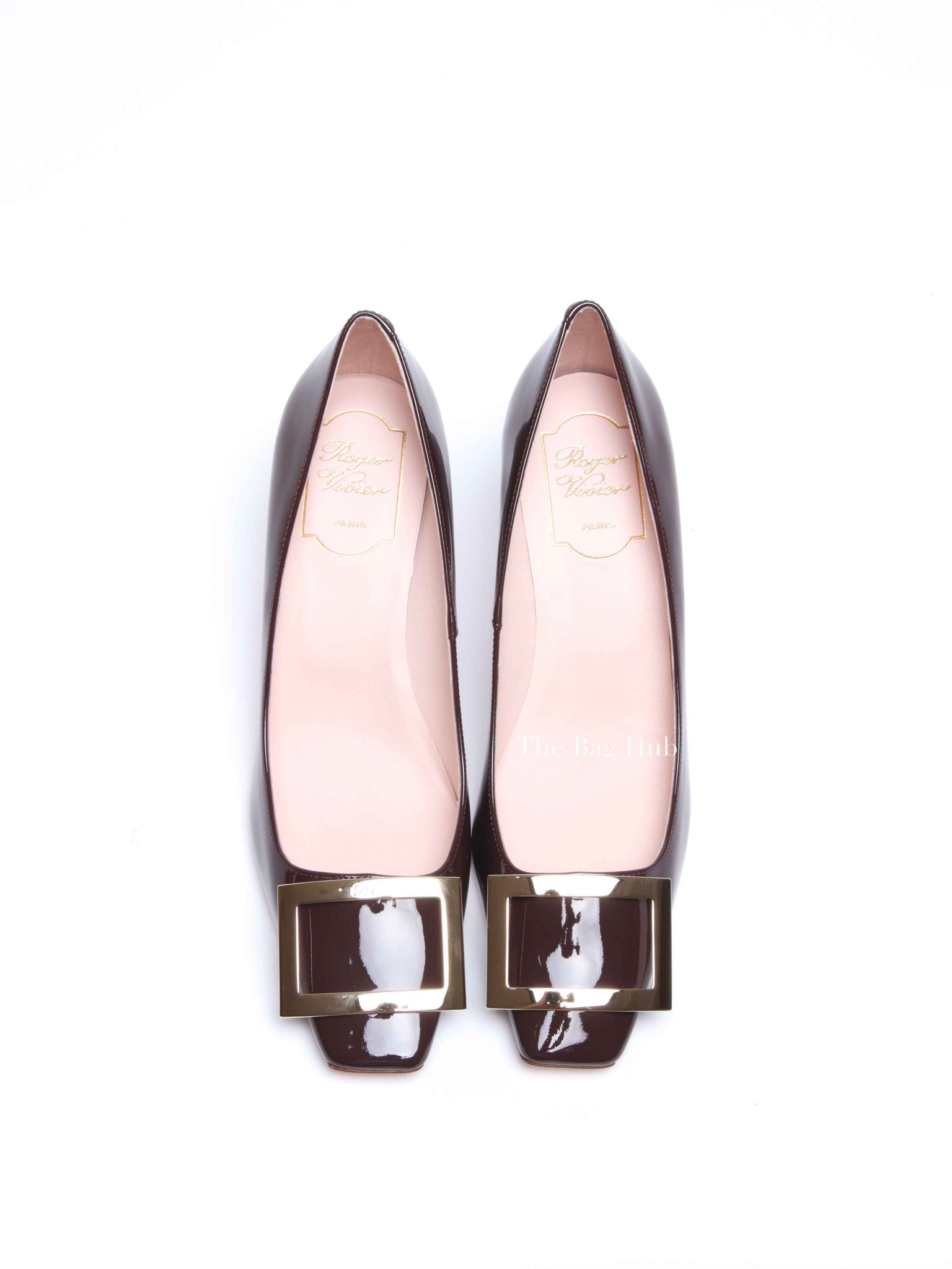 Roger Vivier Brown Patent Leather Trompette Pumps 70 Size 38