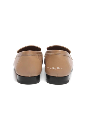 Hermes Beige Sable Leather Royal Loafers Size 38
