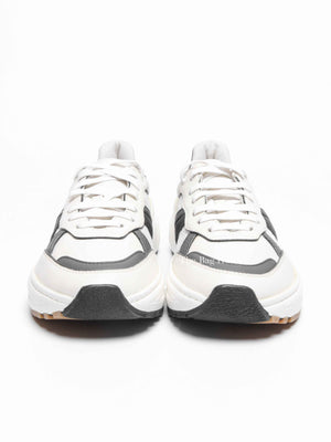 Bottega Veneta Black/White/Grey Leather/Mesh Speedster Sneakers Size 39.5