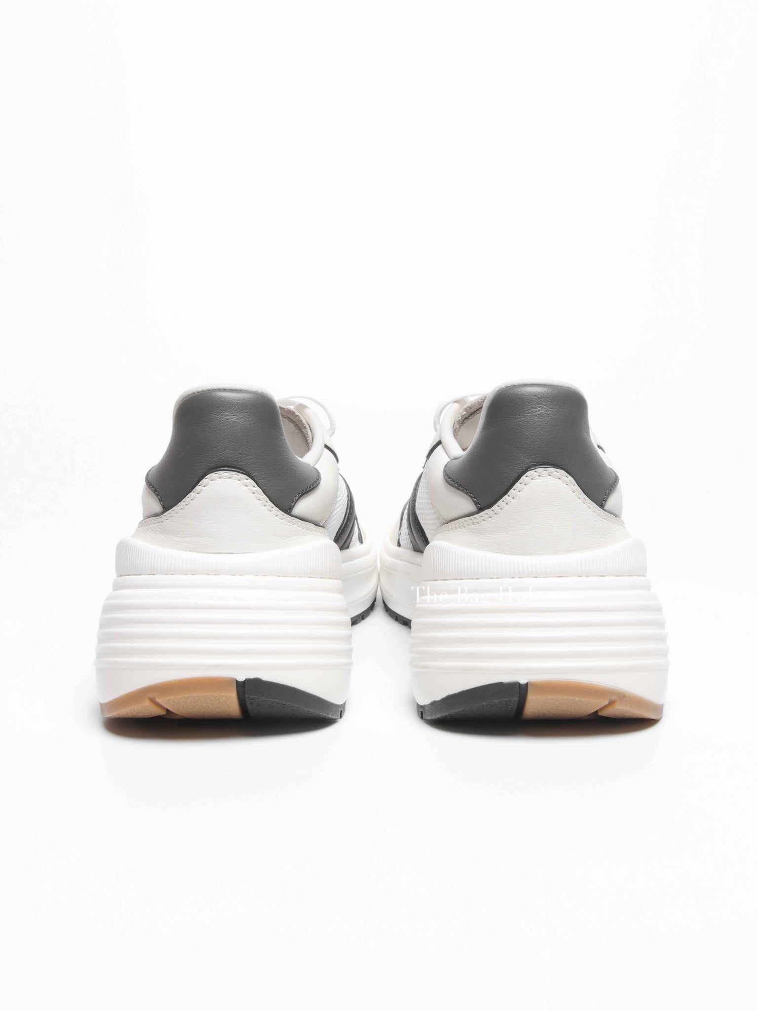Bottega Veneta Black/White/Grey Leather/Mesh Speedster Sneakers Size 39.5