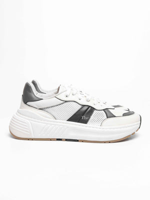 Bottega Veneta Black/White/Grey Leather/Mesh Speedster Sneakers Size 39.5