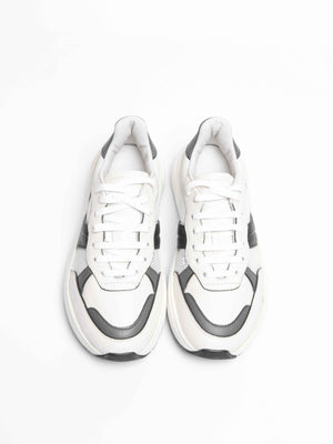 Bottega Veneta Black/White/Grey Leather/Mesh Speedster Sneakers Size 39.5