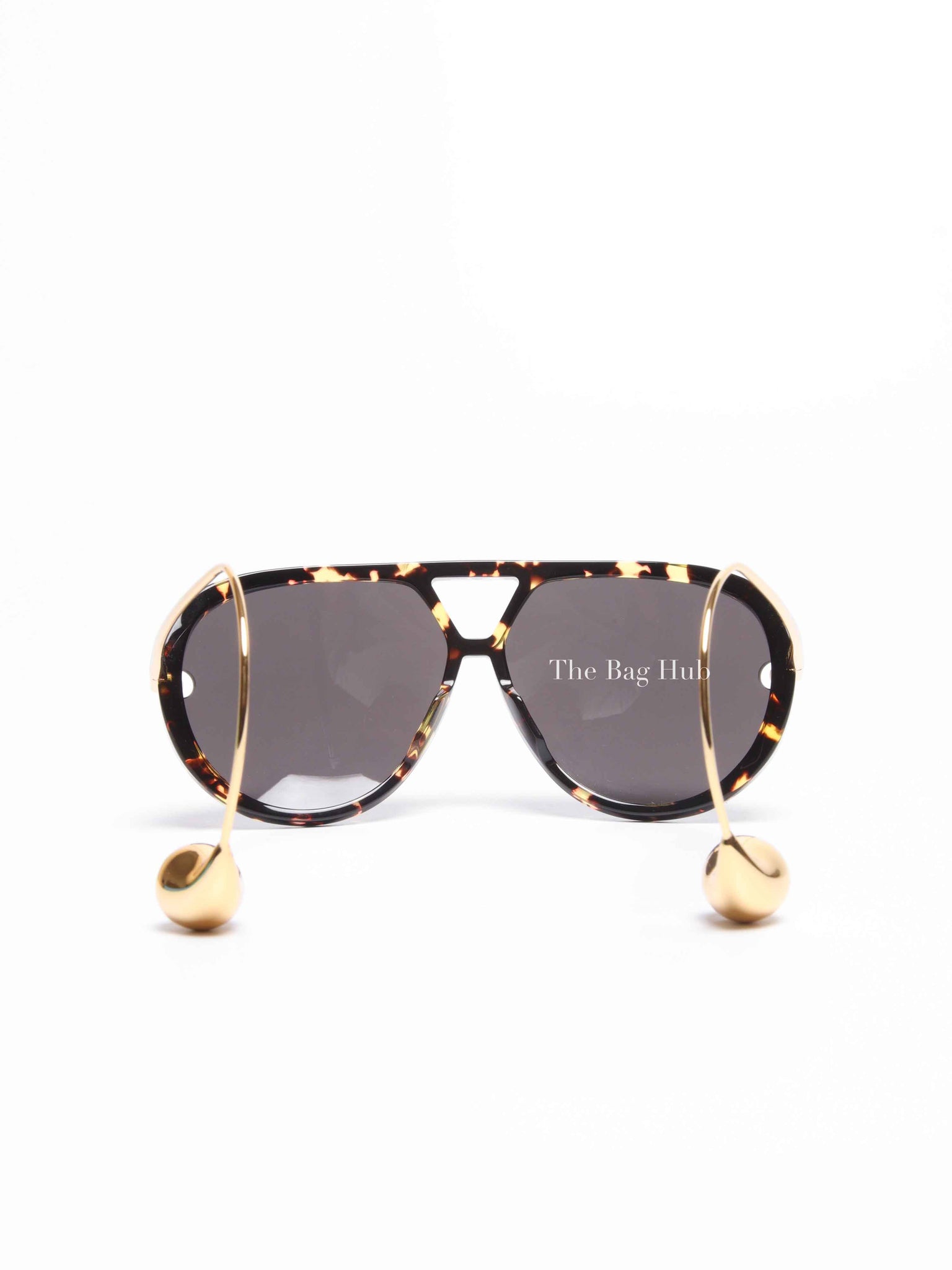 Bottega Veneta Black/Gold Acetate Material Drop Aviator Sunglasses