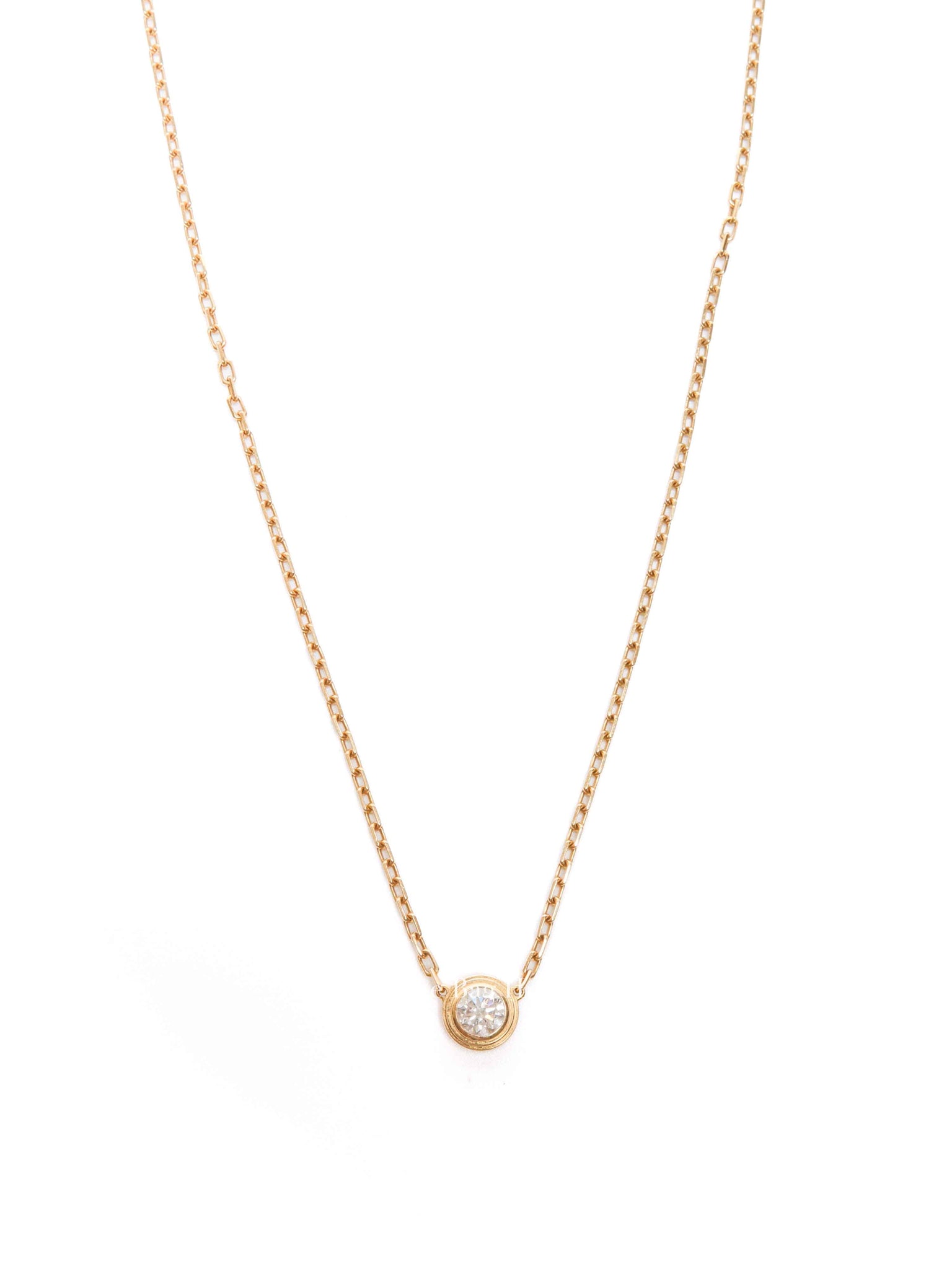 Cartier 18K Yellow Gold D'Amour Pendant Brilliant-Cut Diamond Necklace Large Model