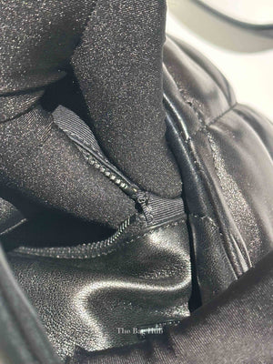 Saint Laurent Black Lambskin Quilted Toy Loulou Puffer Monochrome Chain Satchel Bag