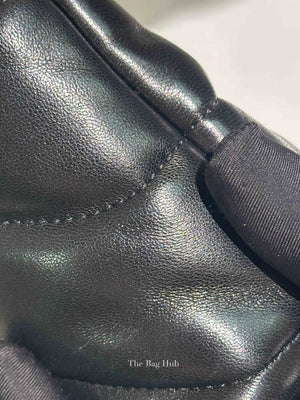 Saint Laurent Black Lambskin Quilted Toy Loulou Puffer Monochrome Chain Satchel Bag