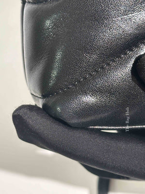 Saint Laurent Black Lambskin Quilted Toy Loulou Puffer Monochrome Chain Satchel Bag