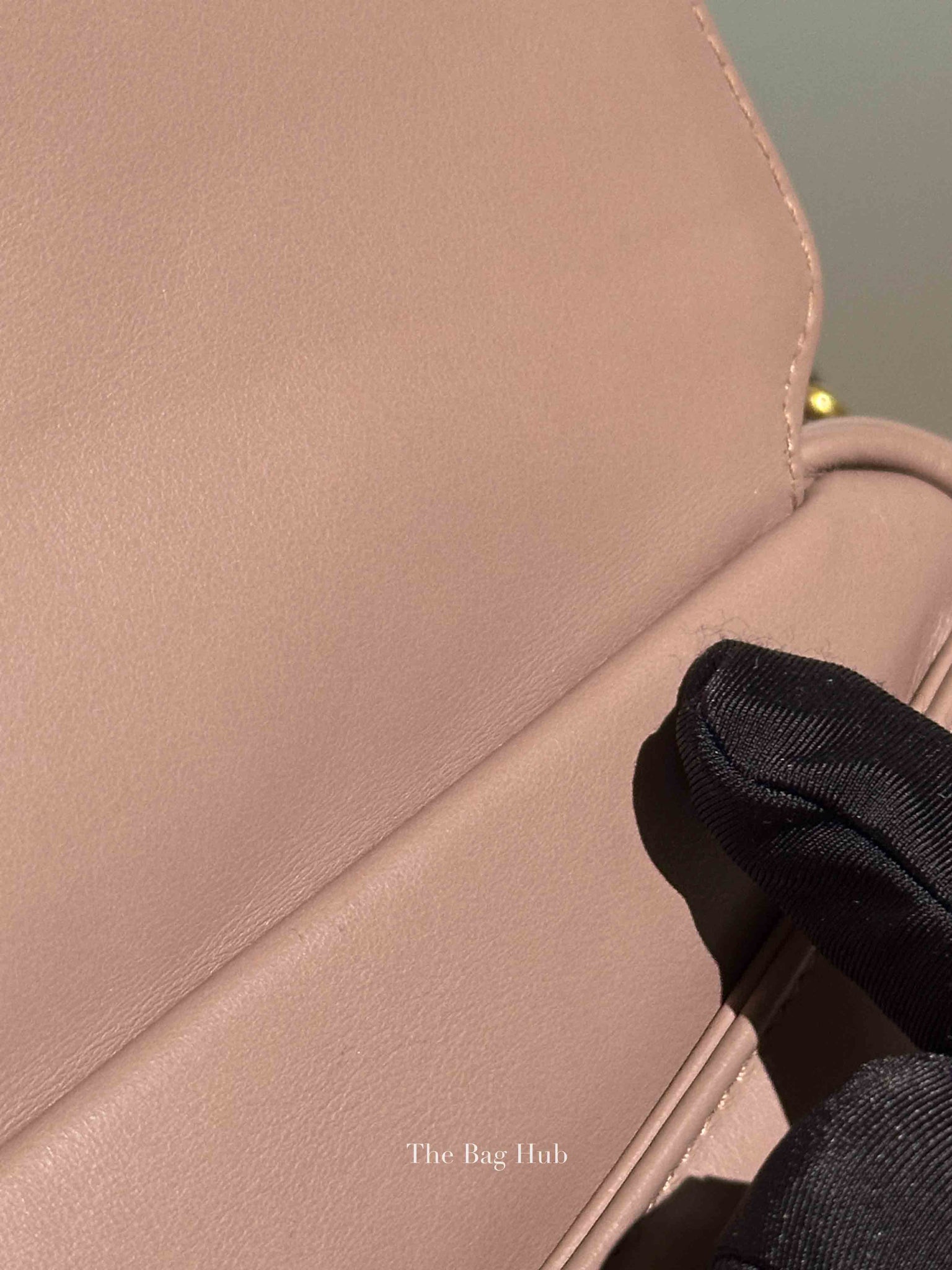 Gucci Porcelain Rose Calfskin Matelasse Sylvie Web Small GG Marmont Top Handle Shoulder Bag