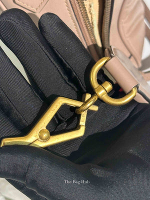 Gucci Porcelain Rose Calfskin Matelasse Sylvie Web Small GG Marmont Top Handle Shoulder Bag