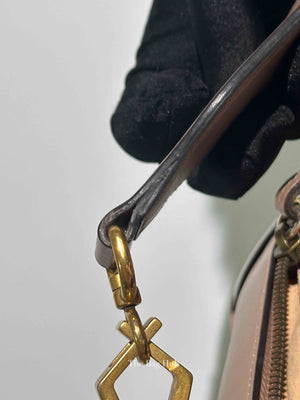 Gucci Porcelain Rose Calfskin Matelasse Sylvie Web Small GG Marmont Top Handle Shoulder Bag