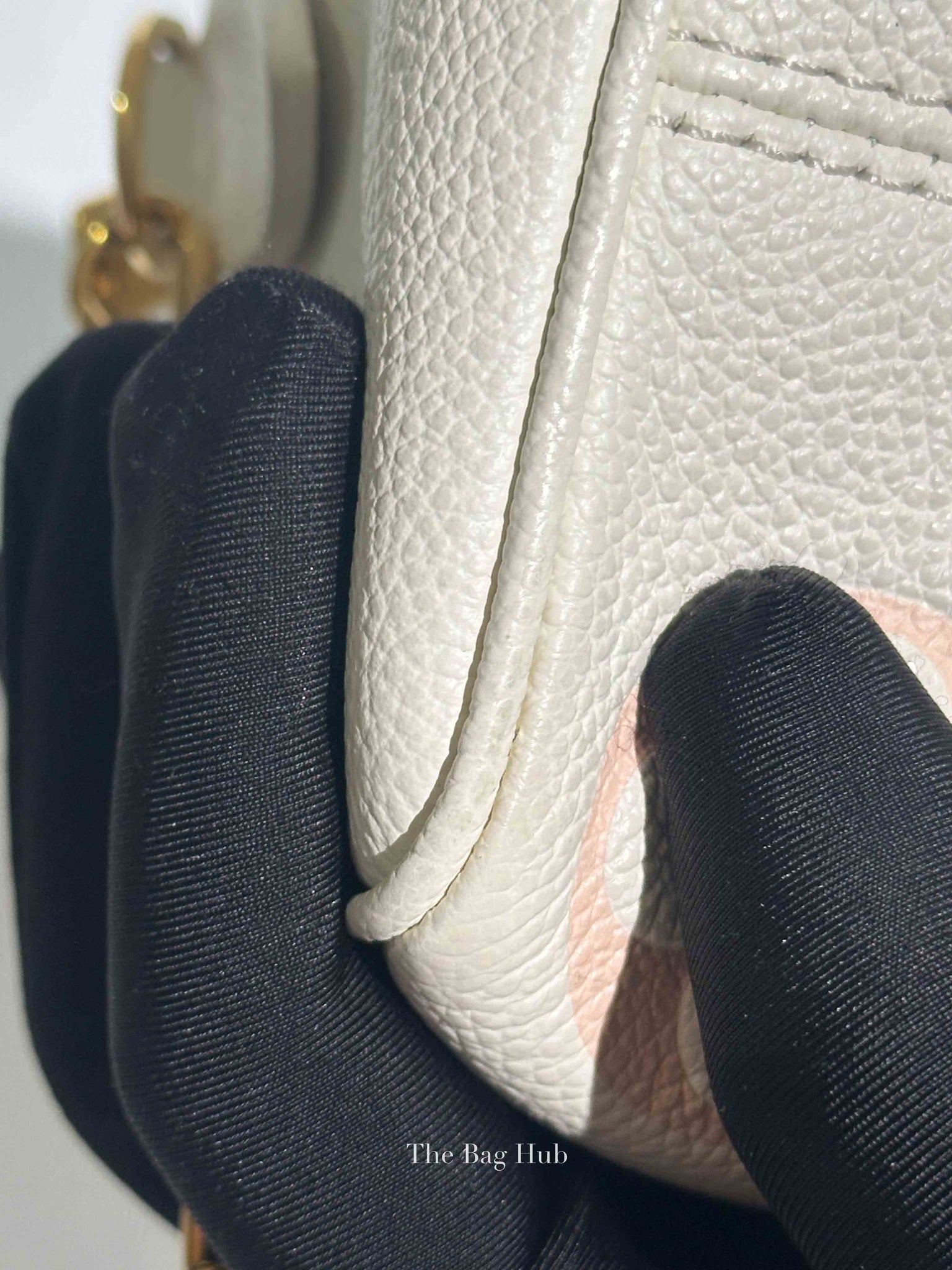 Louis Vuitton White Latte/Chamallow Bicolor Empreinte Leather Monogram Speedy Bandouliere 20 Bag