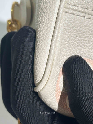 Louis Vuitton White Latte/Chamallow Bicolor Empreinte Leather Monogram Speedy Bandouliere 20 Bag