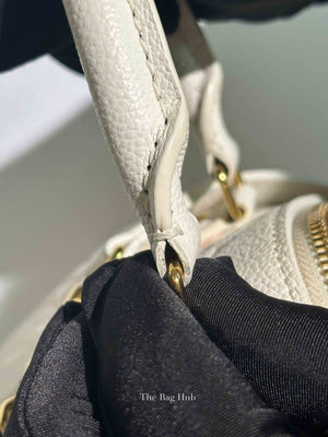 Louis Vuitton White Latte/Chamallow Bicolor Empreinte Leather Monogram Speedy Bandouliere 20 Bag