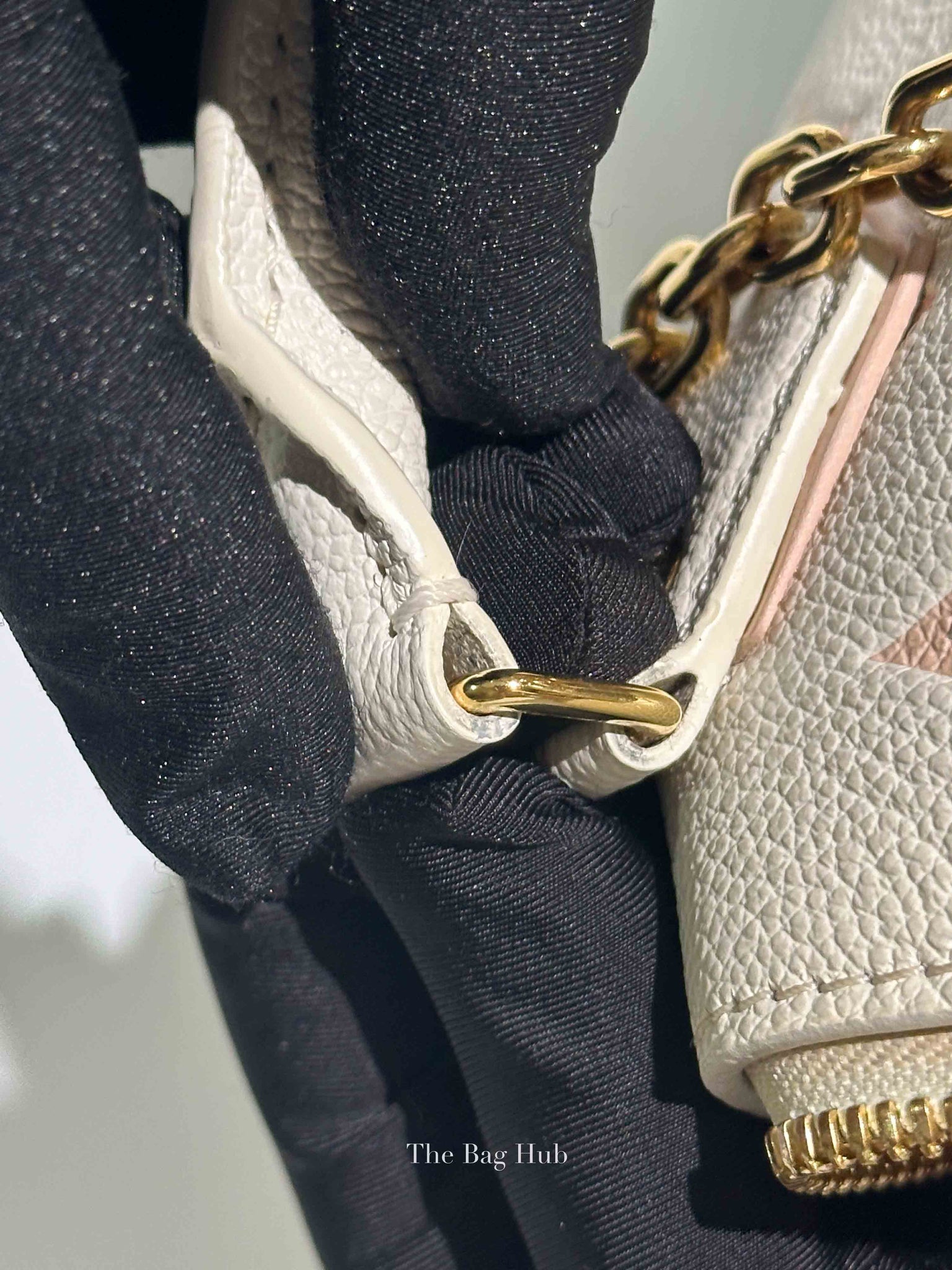 Louis Vuitton White Latte/Chamallow Bicolor Empreinte Leather Monogram Speedy Bandouliere 20 Bag