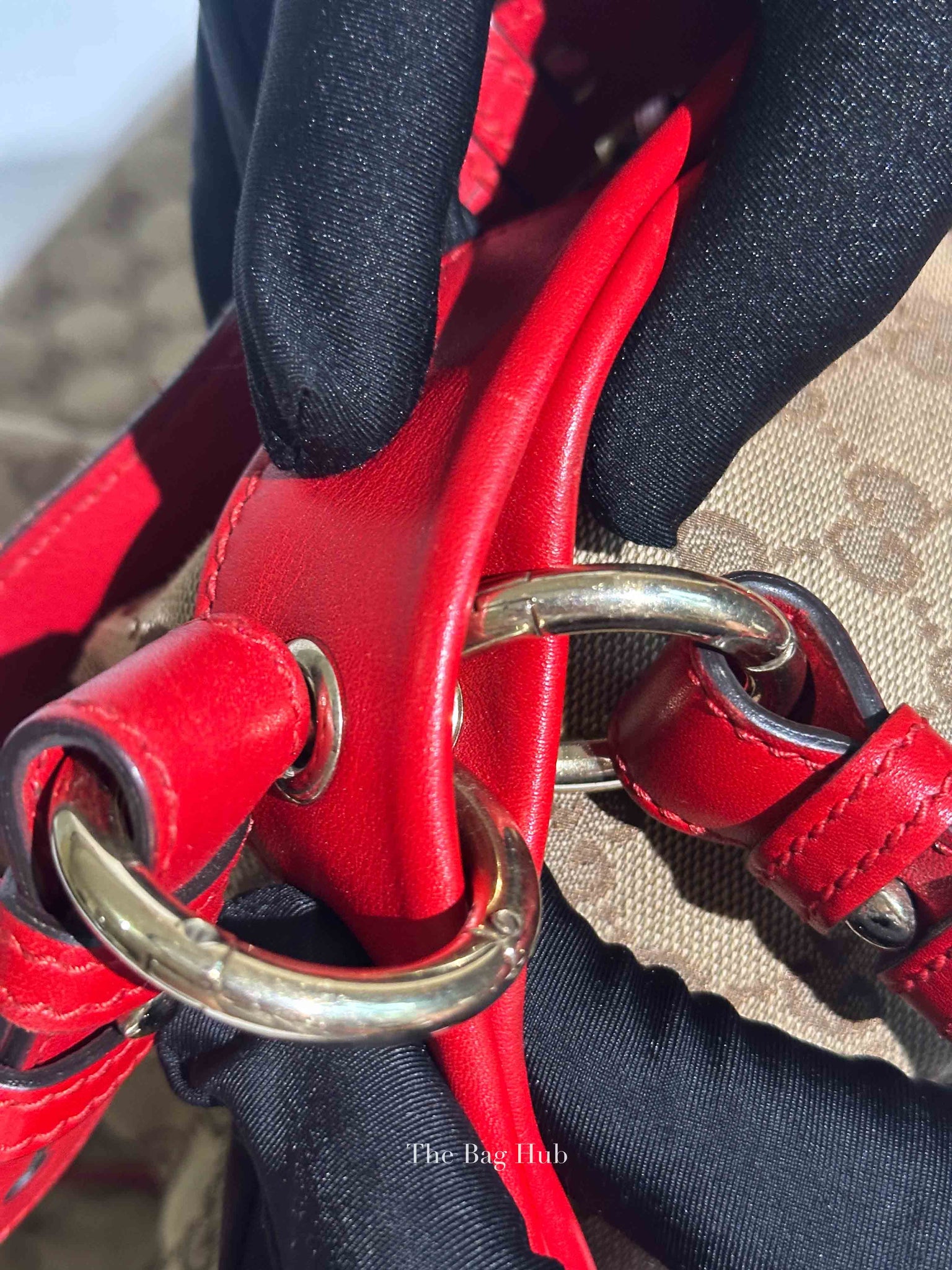Gucci Red Monogram Large Valentine Tote Bag