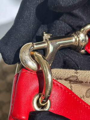 Gucci Red Monogram Large Valentine Tote Bag