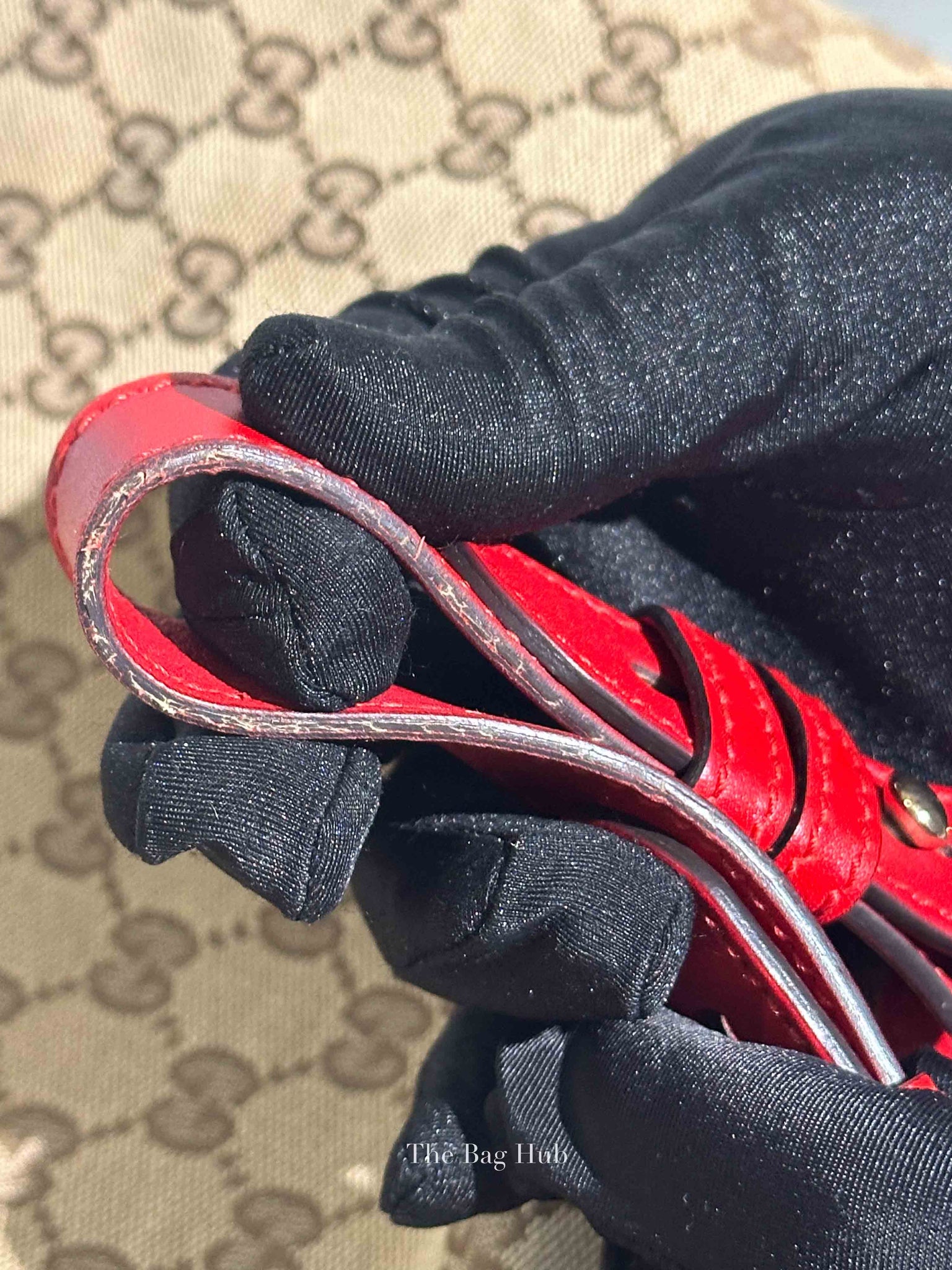 Gucci Red Monogram Large Valentine Tote Bag