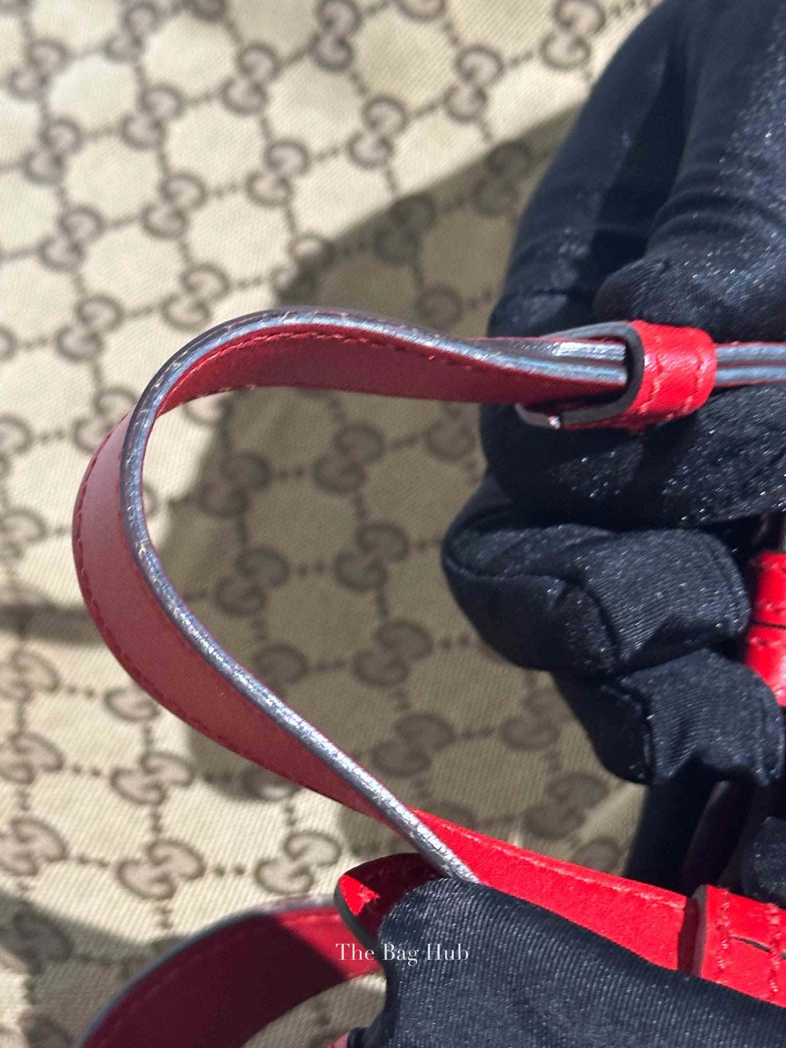 Gucci Red Monogram Large Valentine Tote Bag