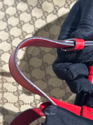 Gucci Red Monogram Large Valentine Tote Bag