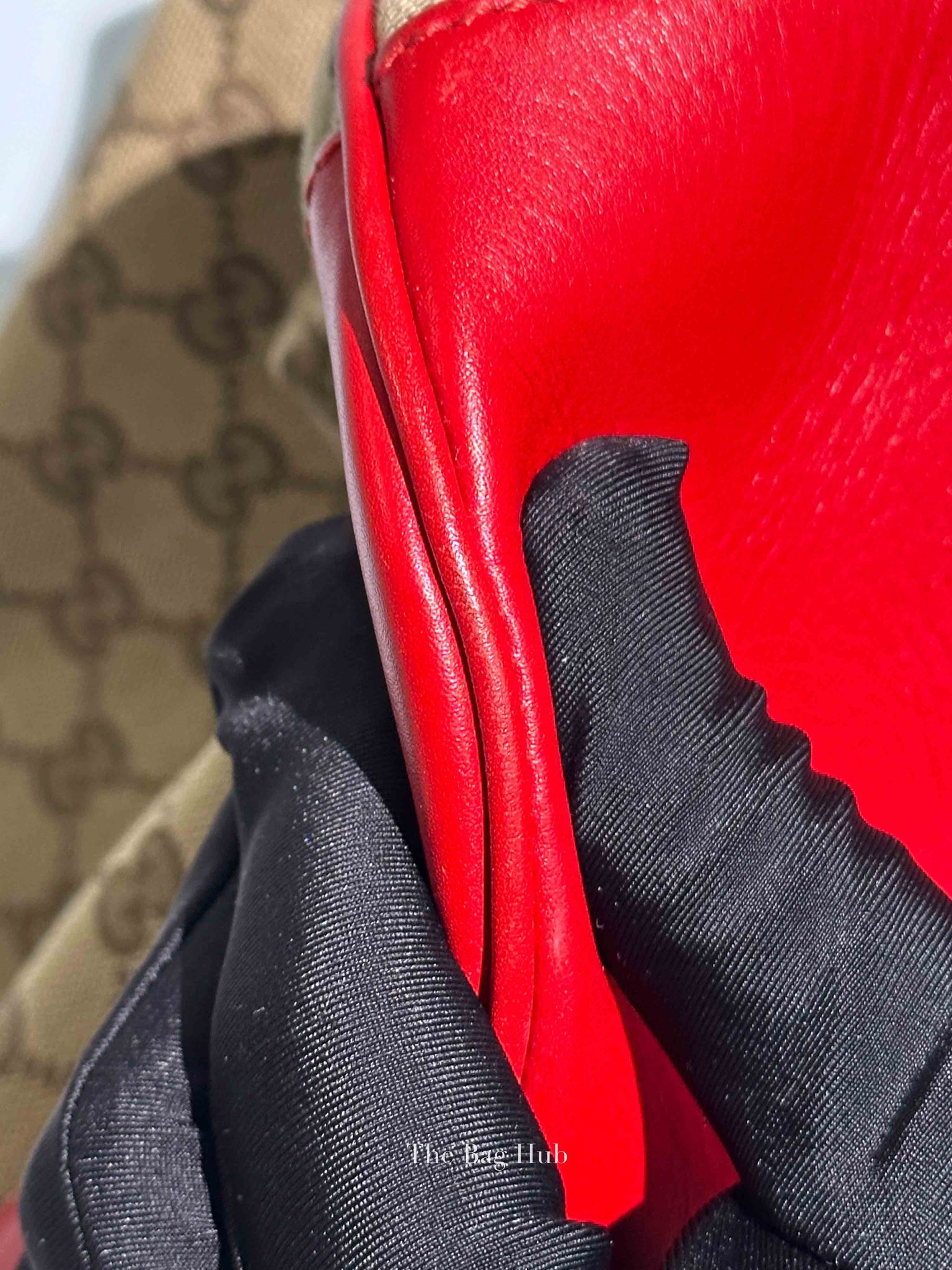 Gucci Red Monogram Large Valentine Tote Bag