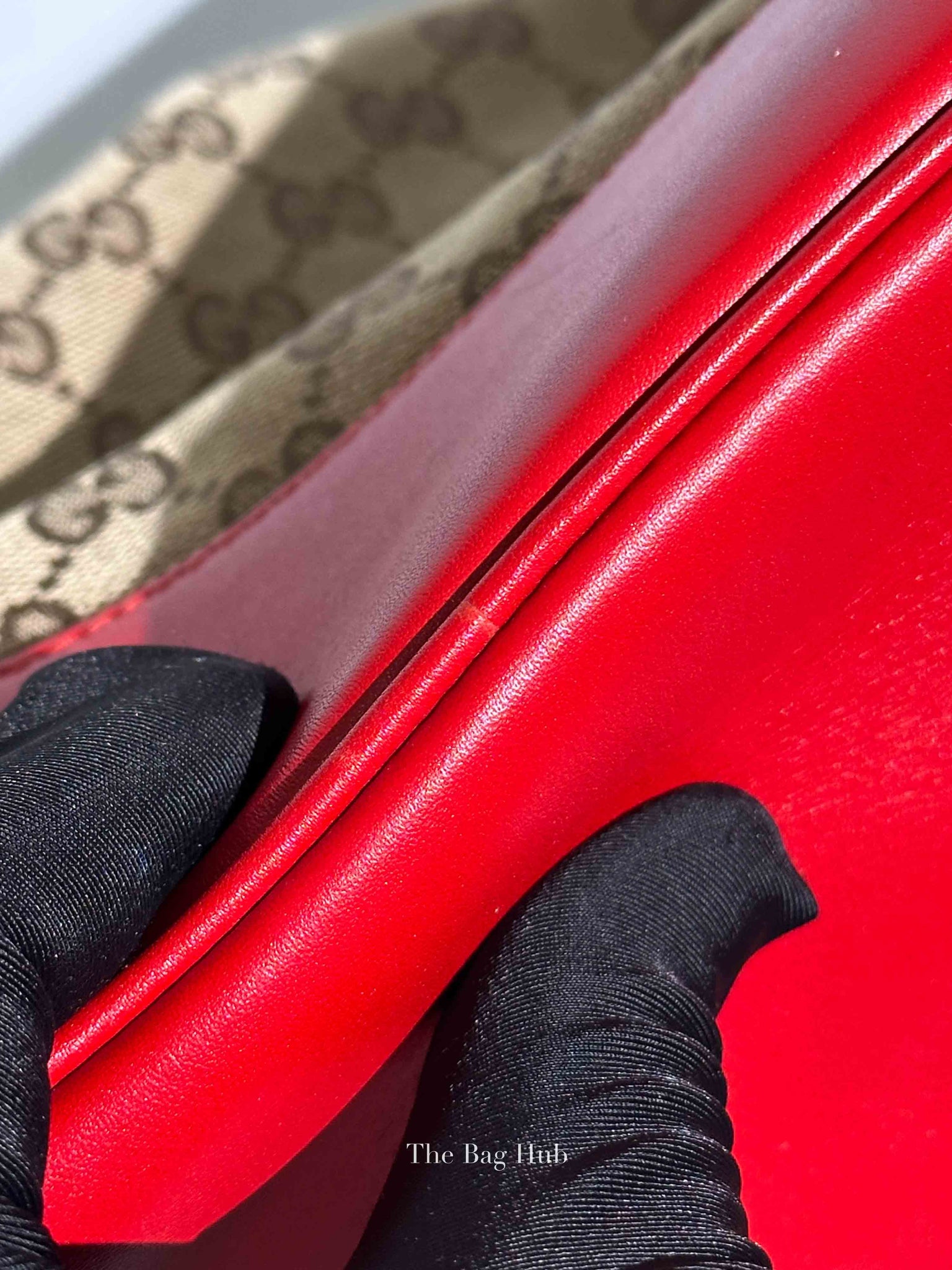 Gucci Red Monogram Large Valentine Tote Bag