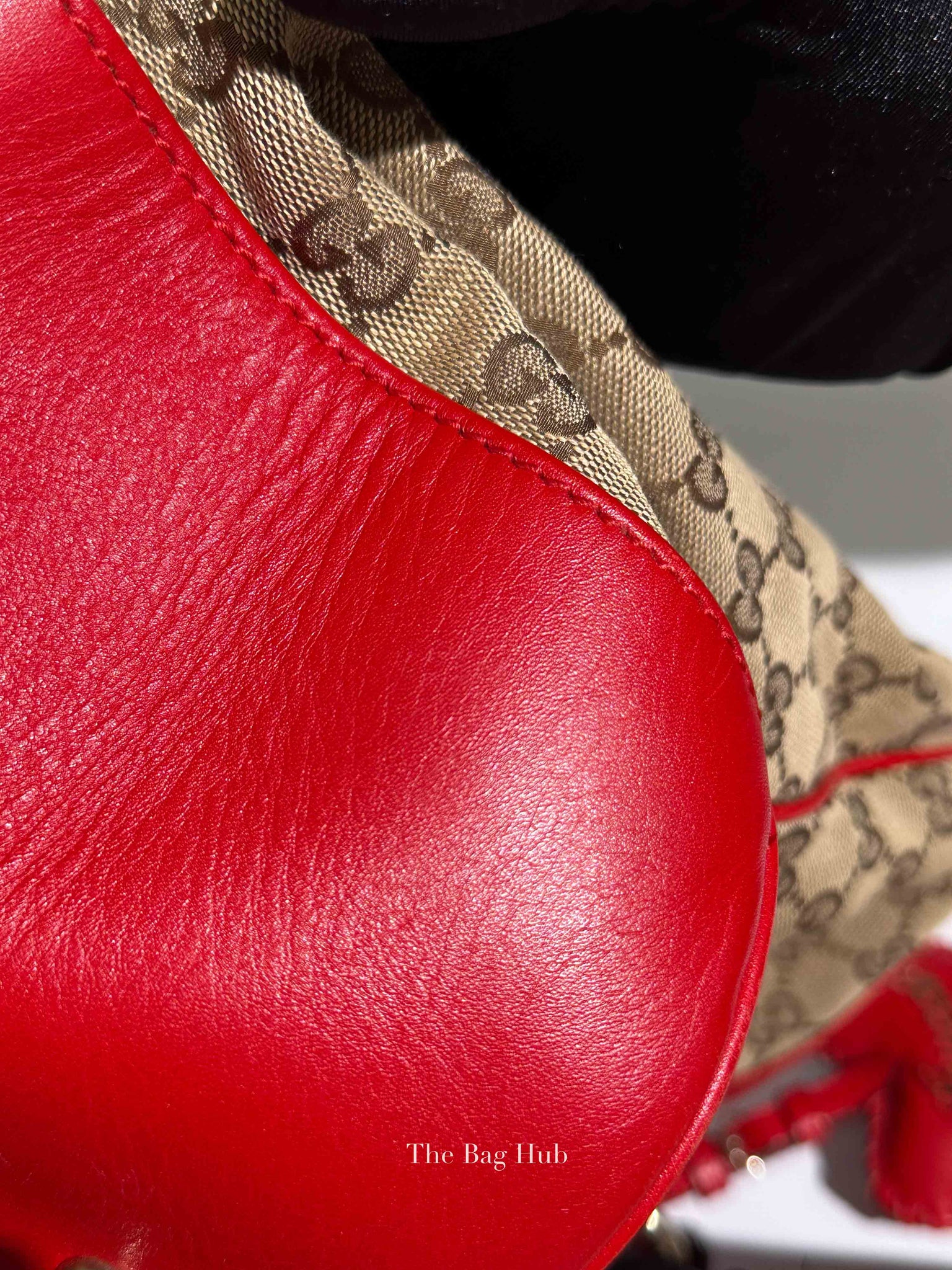 Gucci Red Monogram Large Valentine Tote Bag