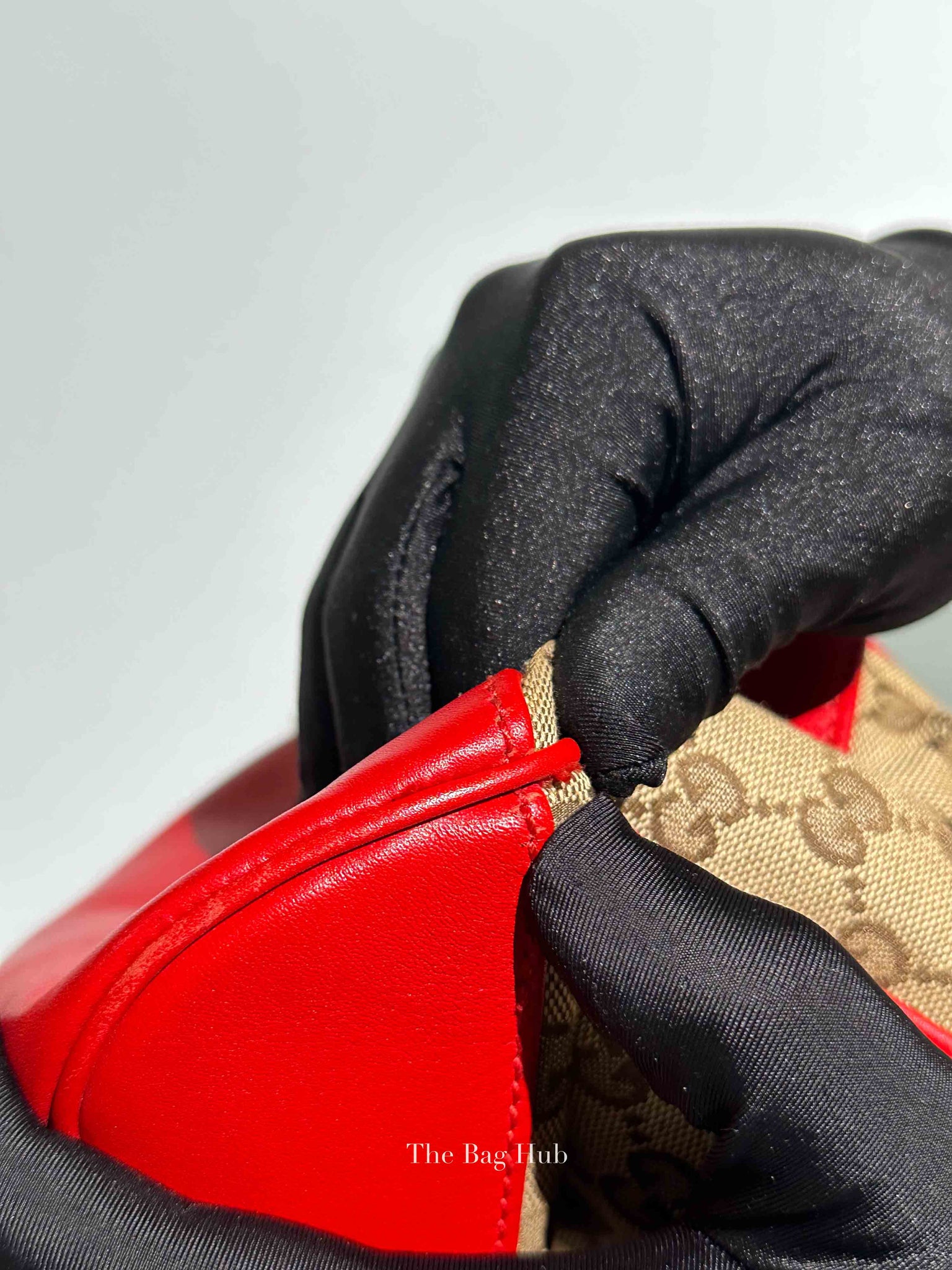 Gucci Red Monogram Large Valentine Tote Bag