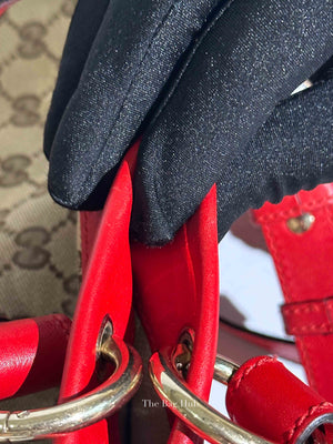 Gucci Red Monogram Large Valentine Tote Bag