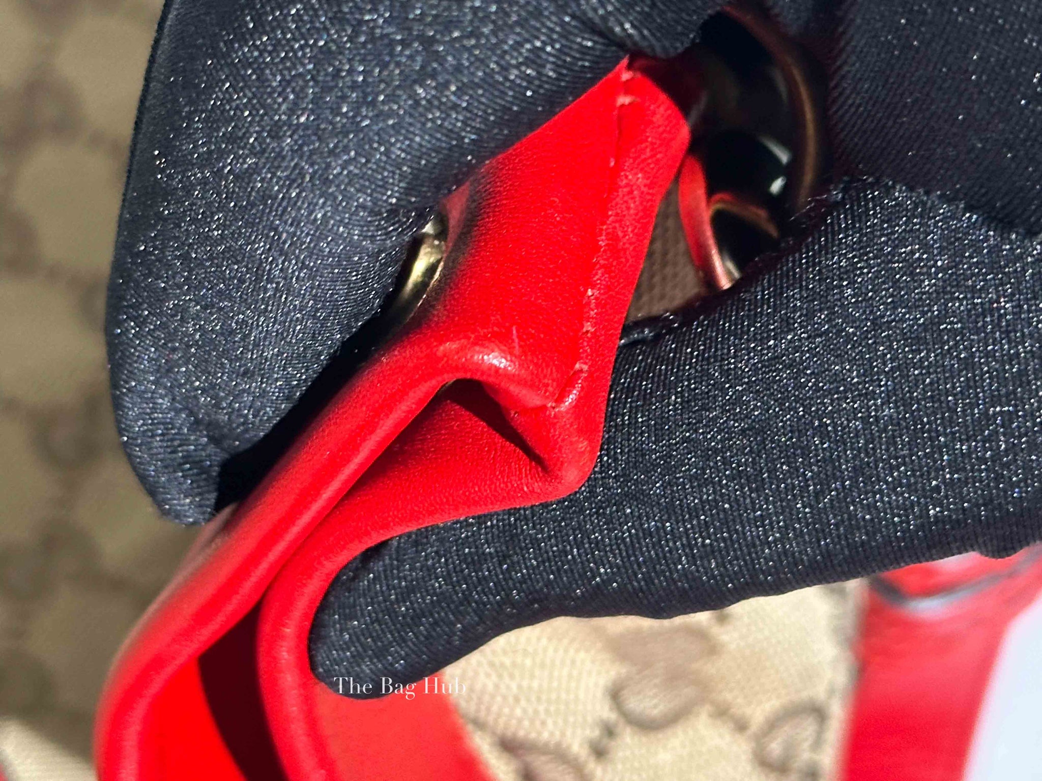 Gucci Red Monogram Large Valentine Tote Bag