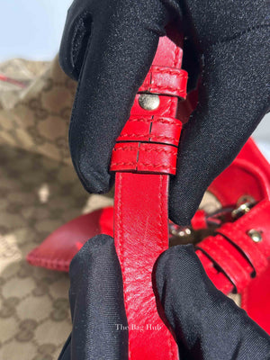 Gucci Red Monogram Large Valentine Tote Bag