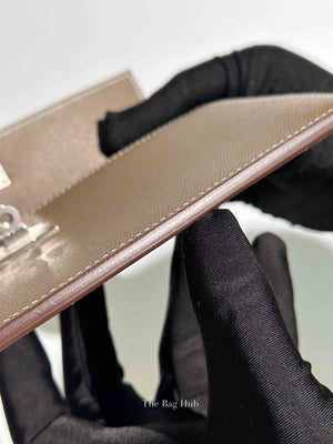 Hermes Etoupe Madame Calfskin Kelly Pocket Long Wallet PHW