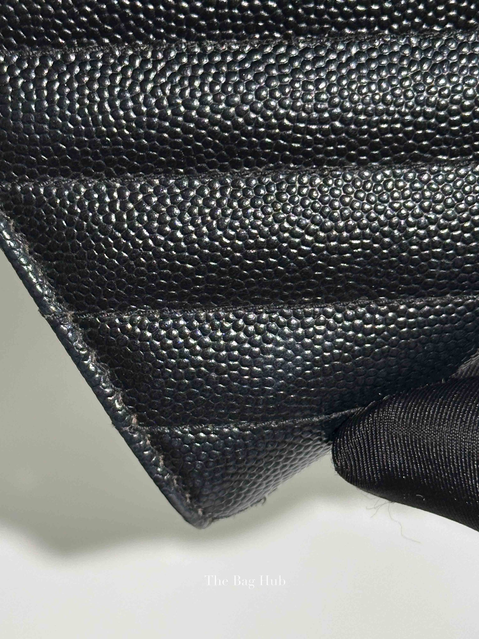 Saint Laurent Black Grain De Poudre Leather Cassandre Matelasse Large Flap Wallet