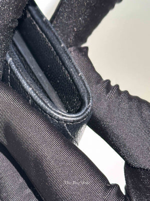 Saint Laurent Black Grain De Poudre Leather Cassandre Matelasse Large Flap Wallet