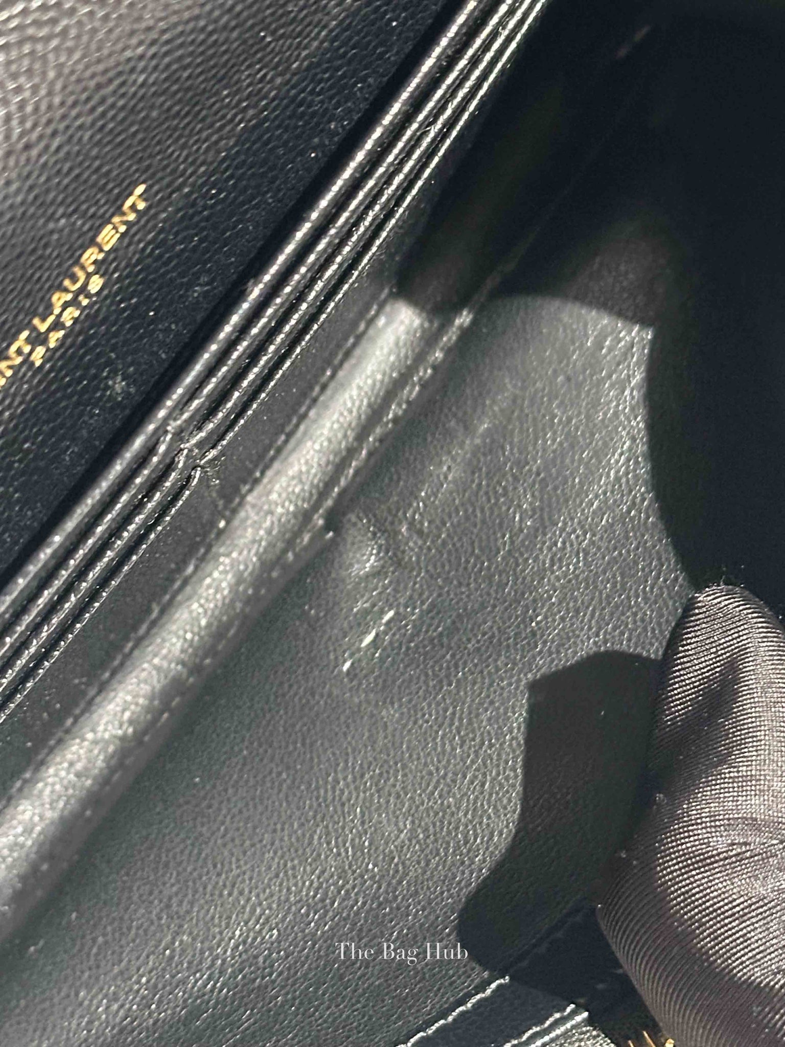 Saint Laurent Black Grain De Poudre Leather Cassandre Matelasse Large Flap Wallet