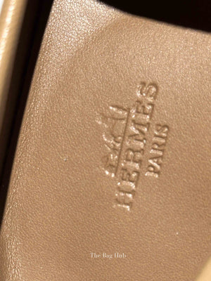 Hermes Beige Sable Leather Royal Loafers Size 38