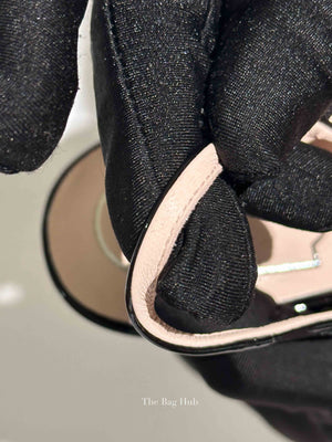Roger Vivier Black Patent Leather Viv' In The City Lacquered Buckle Slingback Wedge Pumps Size 38