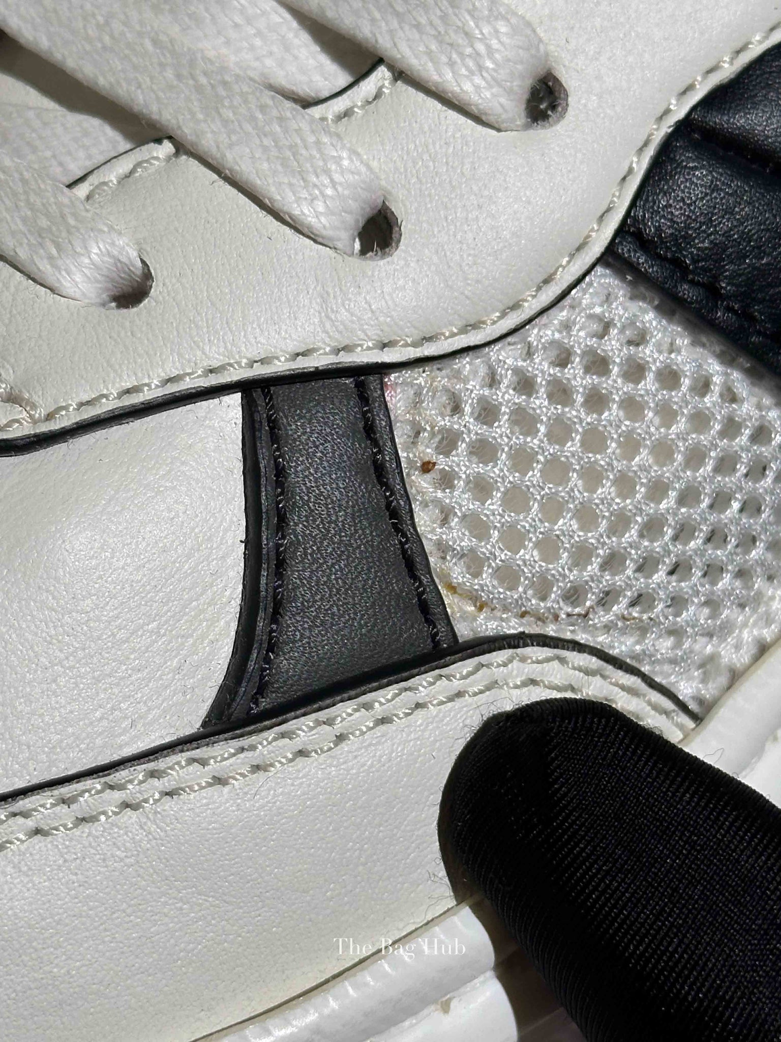 Bottega Veneta Black/White/Grey Leather/Mesh Speedster Sneakers Size 39.5
