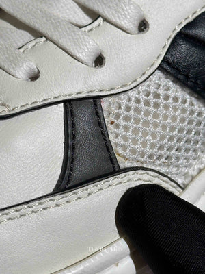 Bottega Veneta Black/White/Grey Leather/Mesh Speedster Sneakers Size 39.5