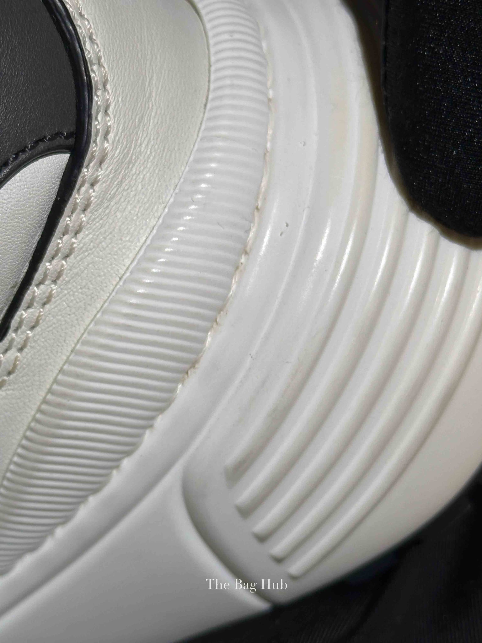 Bottega Veneta Black/White/Grey Leather/Mesh Speedster Sneakers Size 39.5