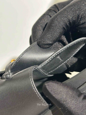 Hermes Noir Leather Joyce Sandals Size 38