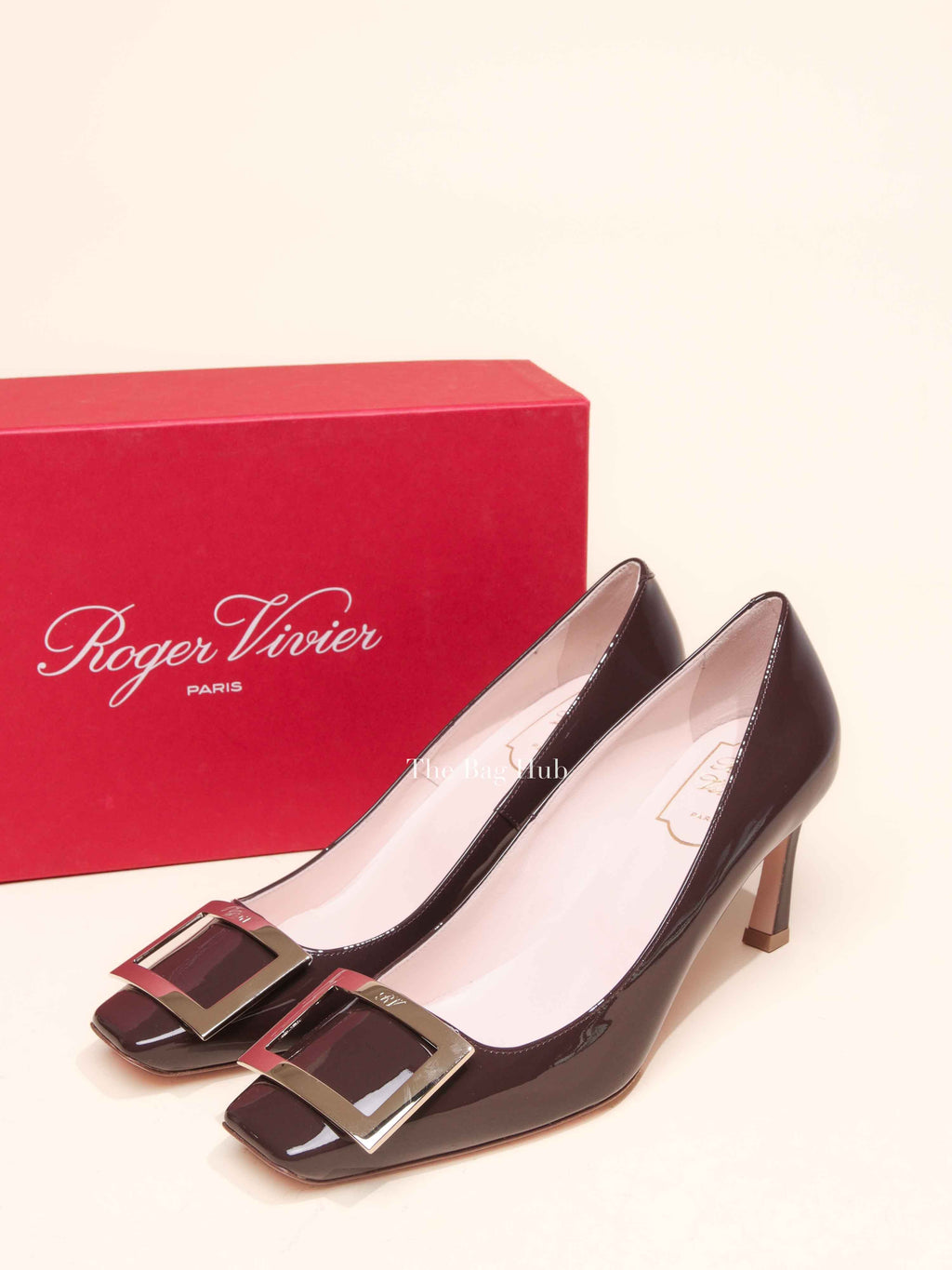 Roger Vivier Brown Patent Leather Trompette Pumps 70 Size 38