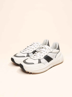 Bottega Veneta Black/White/Grey Leather/Mesh Speedster Sneakers Size 39.5