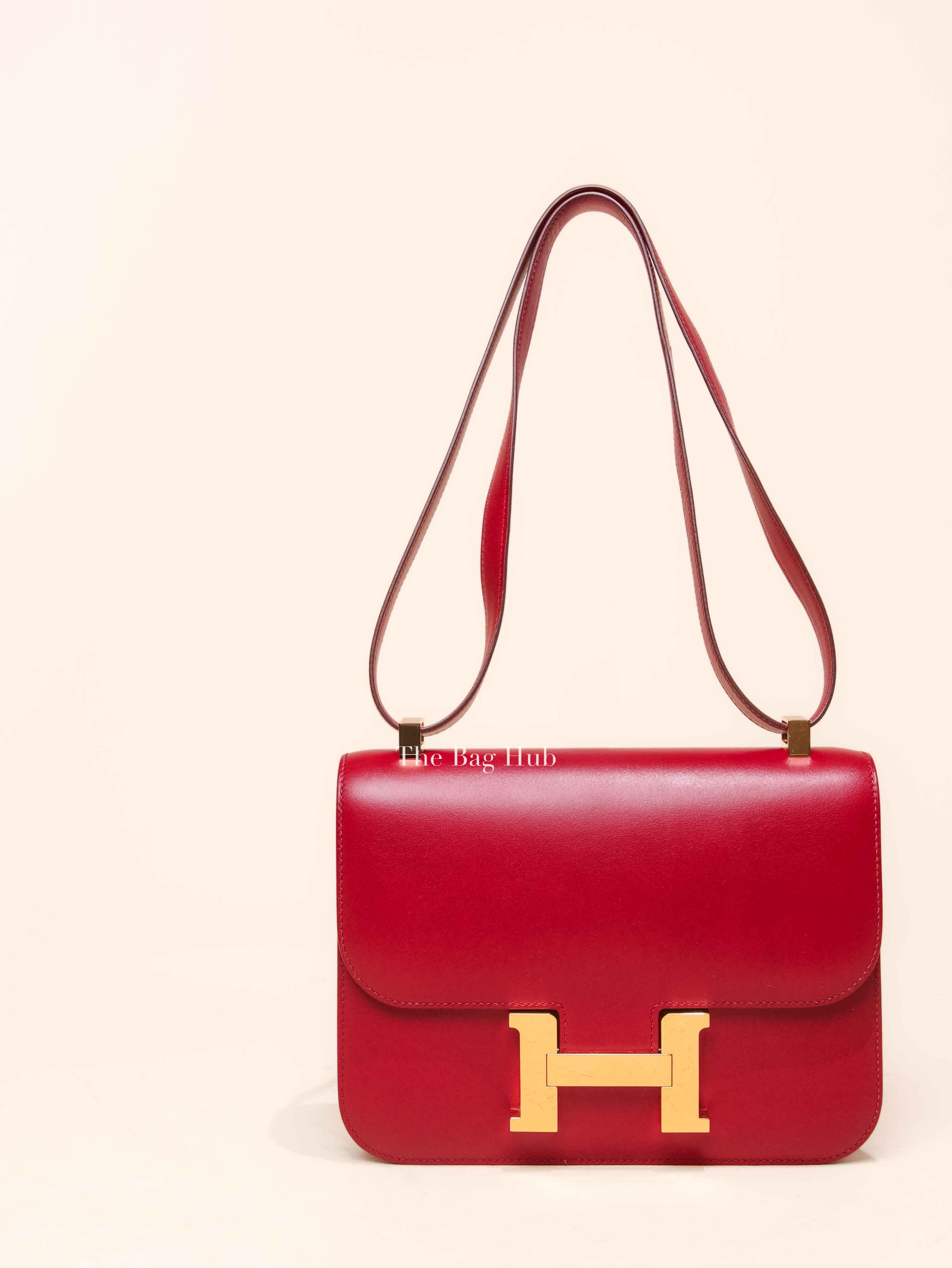Hermes Rubis Veau Tadelakt Constance 1-24 Bag GHW | Designer Brand