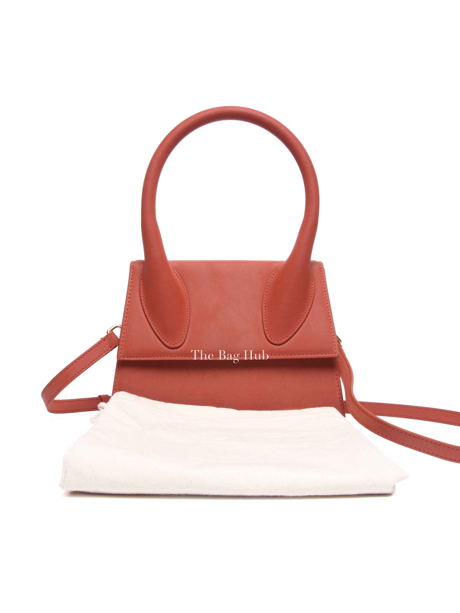 Jacquemus Brick Brown Nubuck Leather Le Grand Chiquito Top Handle Bag