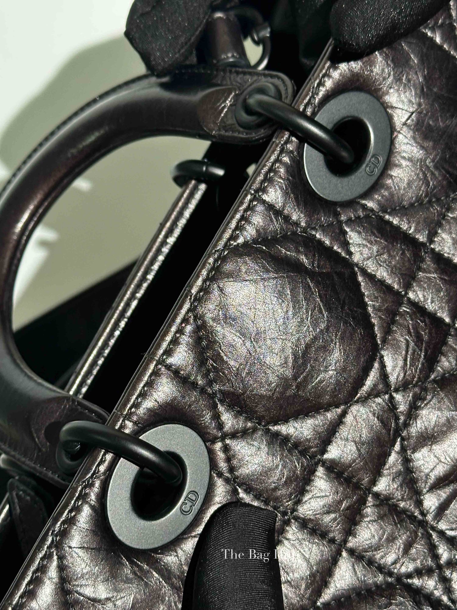 Dior Black Macrocannage Crinkled Calfskin Small Lady D-Sire My ABCDior Bag