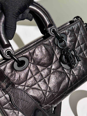 Dior Black Macrocannage Crinkled Calfskin Small Lady D-Sire My ABCDior Bag